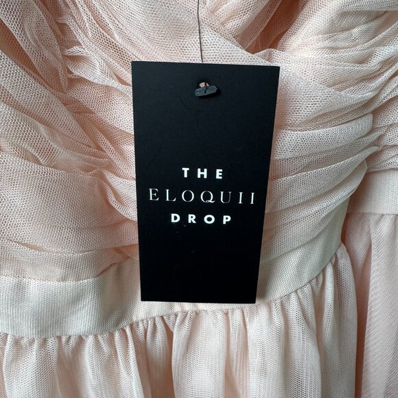 NWT Nabela Noor X Eloquii Surplice Neck Princess Puff Sleeve Dress - Women's 16 - Picture 4 of 11